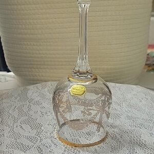 Glass etched beautiful Bell..Bohemian Brand
